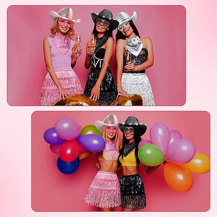 Wireless Disco Luminous Led Bride Cowgirl Hat Glowing Light Bar Cap Bachelorette Party Supplies Flashing Neon Western Cowboy Hat