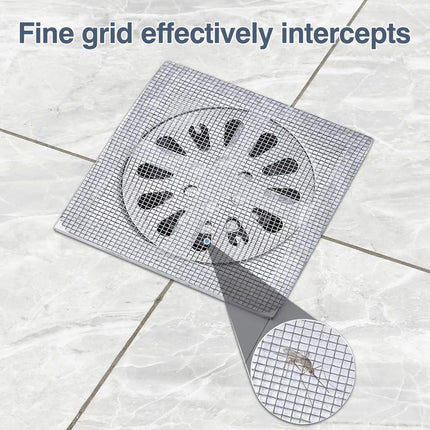 12 Counts Disposable Shower Drain Cover Hair Catcher, Mesh Stickers for Shower Drain Bathroom Sink, with Strong Adhesive Fits Tightly on Drains