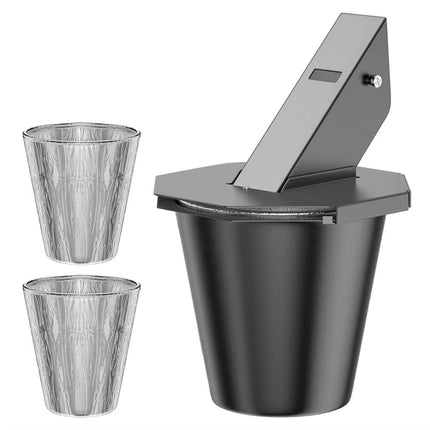 New Drip Bucket with Grease Trap Funnel and Disposable Foil Liners, Large Capacity Grease Bucket Grease Catcher for BBQ & Picnic
