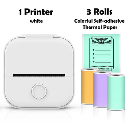 T02 Mini Thermal Printer Wireless Mini Pocket Printer, Adhesive Sticker Printer for DIY, Journal, Student Birthday Gift