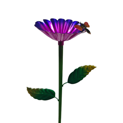 1Pcs Iron Rustproof Outdoor Ground Stake with Teacup Bee Design Durable Waterproof Metal Art for Garden/Lawn Decor