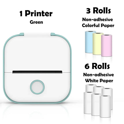 T02 Mini Thermal Printer Wireless Mini Pocket Printer, Adhesive Sticker Printer for DIY, Journal, Student Birthday Gift
