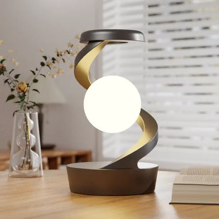 Creative Table Lamp, Rotating Floating Lampwith 15W Wireless Charger, Mobile Phone Wireless Charger, RGB Atmosphere Night Light