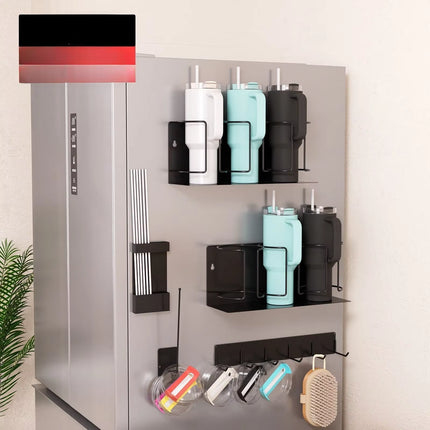 The Cup Holder on the Wall Refrigerator Is Convenient for Storing Insulated Cup Holders and Storage Racks with Hooks