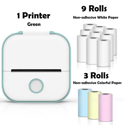 T02 Mini Thermal Printer Wireless Mini Pocket Printer, Adhesive Sticker Printer for DIY, Journal, Student Birthday Gift