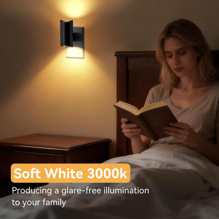 LED Night Light Plug In, Modern Night Lights Plug into Wall, Dusk to Dawn Sensor, Soft White 3000K, Adjustable Brightness, Dimmable Night Lights for Hallway Bedroom Stairway, 2 Pack