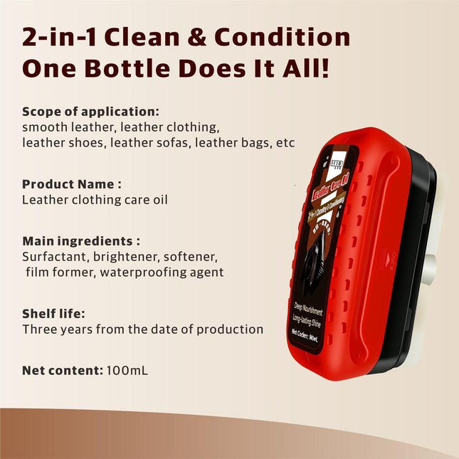 This Multi-Functional Leather Cleaner and Conditioner Is Suitable for Shoes, Sofas, Leather Clothing, and More. It'S Easy to Use, Economical, and Cleans with Just One Wipe.