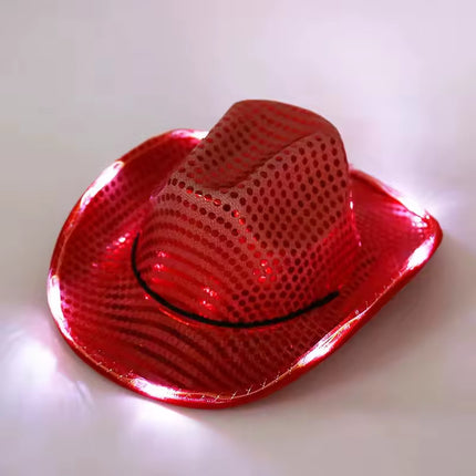 Wireless Disco Luminous Led Bride Cowgirl Hat Glowing Light Bar Cap Bachelorette Party Supplies Flashing Neon Western Cowboy Hat