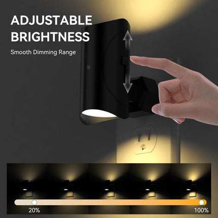 LED Night Light Plug In, Modern Night Lights Plug into Wall, Dusk to Dawn Sensor, Soft White 3000K, Adjustable Brightness, Dimmable Night Lights for Hallway Bedroom Stairway, 2 Pack