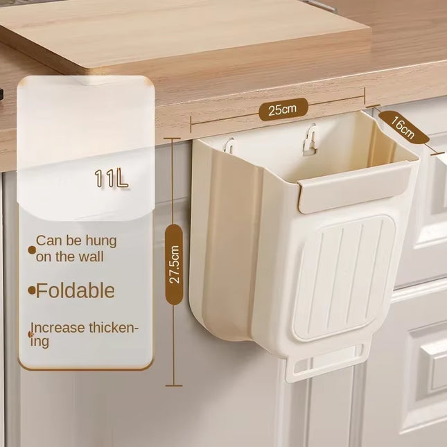 Foldable Hanging Trash Can for Kitchen RV Camper Space Saving Garbage Storage Cabinet Mount Household Waste Bin