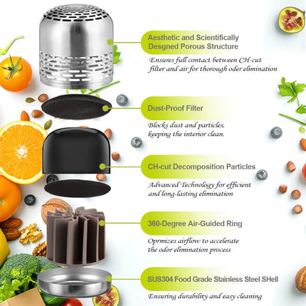 Refrigerator Deodorizer,Lasts for 10 Years,Refrigerator Odor Eliminator,Fridge Deodorizer,More Effective than Baking Soda Bamboo