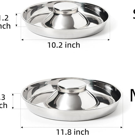 Stainless Steel Puppy Bowls, Set of 2 Puppy Feeder, Dog Food and Water Bowl, Food Feeding Weaning for Small Medium Large Dogs, Pets, M