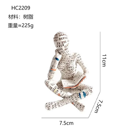 Nordic Modern Reading Woman Statue Modern and Simple Living Room Decorative Ornaments Resin Crafts, Tabletop Sculpture