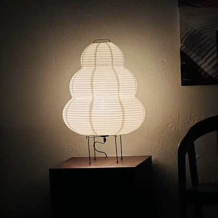 Japanese Style LED Rice Paper Desk Lamp Tricolor Dimming Home Art Decoration Lamps Living Room Hotel Bedroom Bedside Night Light