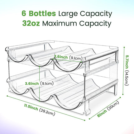 Water Bottle Organizer for Cabinet, Water Bottle Storage Organizer, 2 Packs Water Bottle Storage Rack, Water Bottle Holder for Cabinet, Stackable Water Bottle Storage Rack