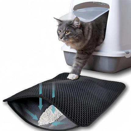 Large Size Cat Litter Mat Double Layer Waterproof Pet Litter Box Mat Non-Slip Sand Cat Pad Washable Cat Litter Mat Pet Supplies