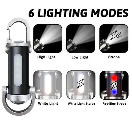 LED Flashlight Keychain Light, USB-C Rechargeable Torch with Hanging Hook, 200 Lumens Super Bright, Compact Emergency Lantern for Camping, Hiking, Home, Office, Power Outages - Long Runtime LED Flashlight, Hiking Essentials, Modern Lighting, Durable Build