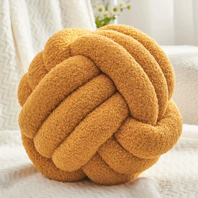 1Pc round Knot Throw Pillow Home Decorative Ball Pillow Soft,Knot Pillow Ball, Knotted Pillow for Living Room Bed Couch Sofa