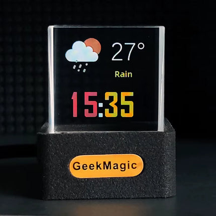 Geekmagic GIFTV Crystal Holographic Desktop Decoration Smart Weather Station Digital Clock with GIF Animations and Image Album