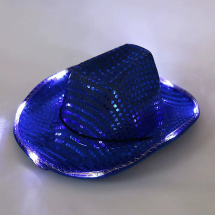 Wireless Disco Luminous Led Bride Cowgirl Hat Glowing Light Bar Cap Bachelorette Party Supplies Flashing Neon Western Cowboy Hat