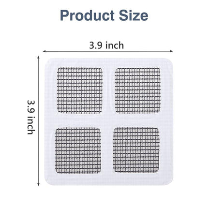 12 Counts Disposable Shower Drain Cover Hair Catcher, Mesh Stickers for Shower Drain Bathroom Sink, with Strong Adhesive Fits Tightly on Drains