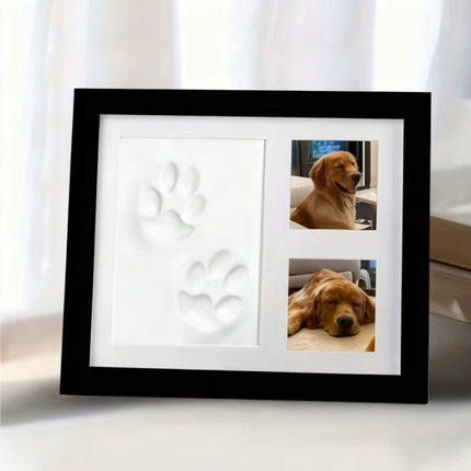 1Pcs DIY Pet Paw Print Memorial Set - Clay Mold & Photo Frame, Souvenir Kit for Dogs & Cats, Perfect Pet Memorial Gift