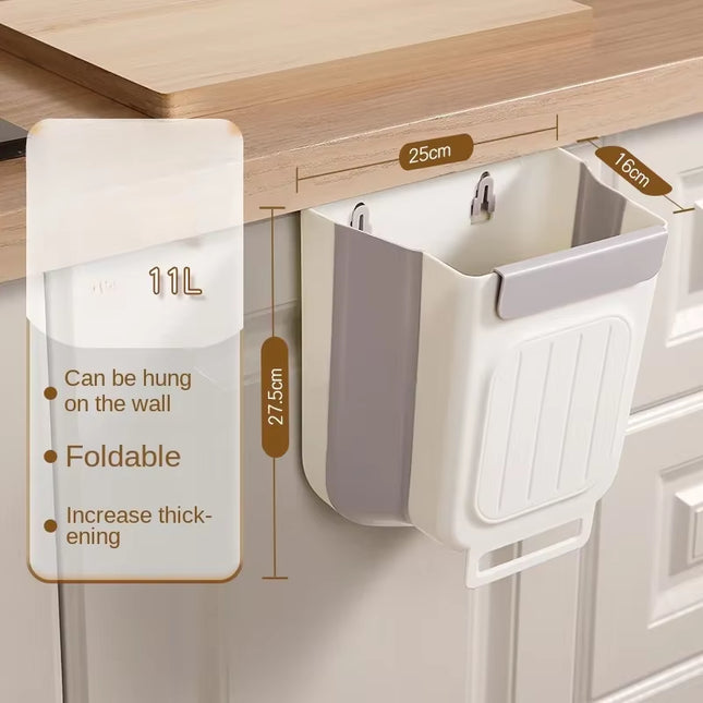 Foldable Hanging Trash Can for Kitchen RV Camper Space Saving Garbage Storage Cabinet Mount Household Waste Bin
