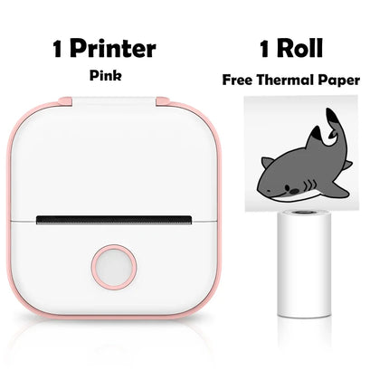 T02 Mini Thermal Printer Wireless Mini Pocket Printer, Adhesive Sticker Printer for DIY, Journal, Student Birthday Gift