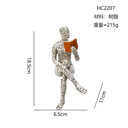 Nordic Modern Reading Woman Statue Modern and Simple Living Room Decorative Ornaments Resin Crafts, Tabletop Sculpture