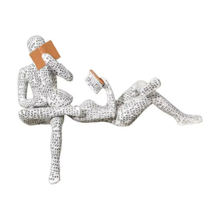 Nordic Modern Reading Woman Statue Modern and Simple Living Room Decorative Ornaments Resin Crafts, Tabletop Sculpture